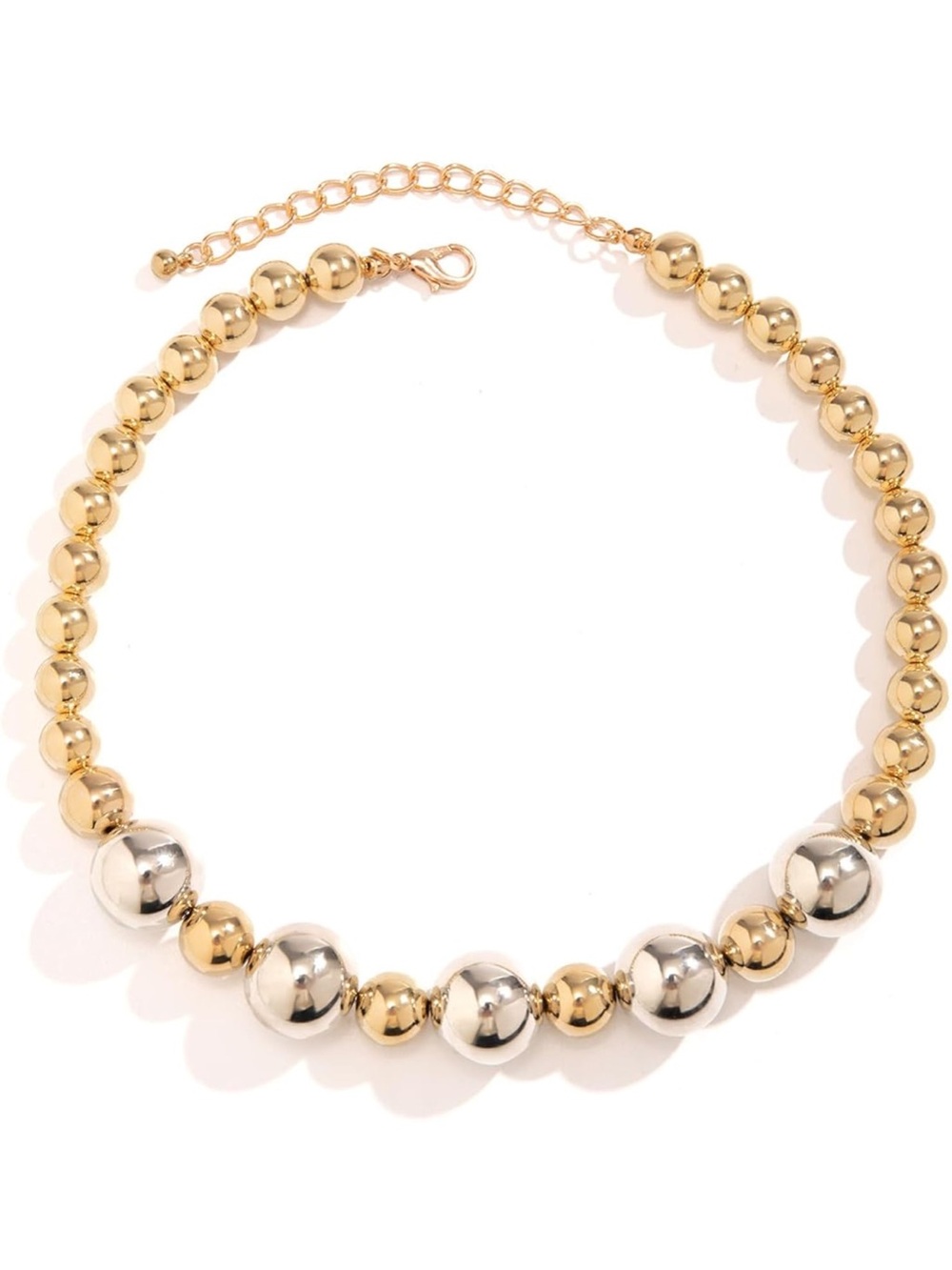Anthropologie Gold and Silver Beaded Collar Necklace